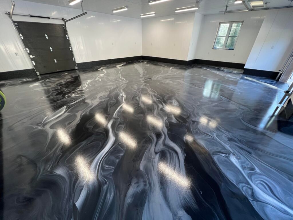 completed high-gloss marble epoxy garage floor completed high-gloss marble epoxy garage floor