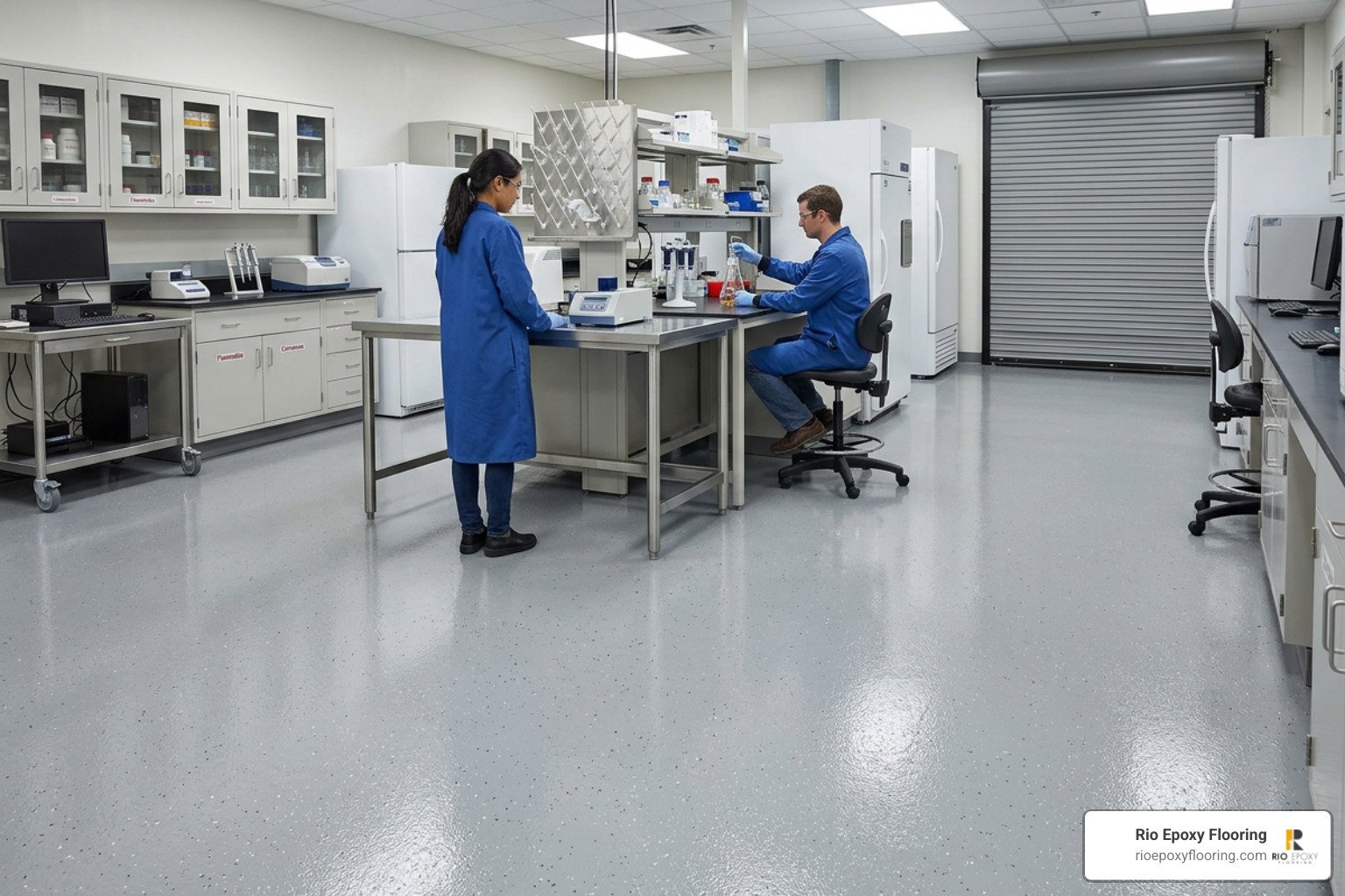 Textured slip resistant laboratory floor Textured slip resistant laboratory floor
