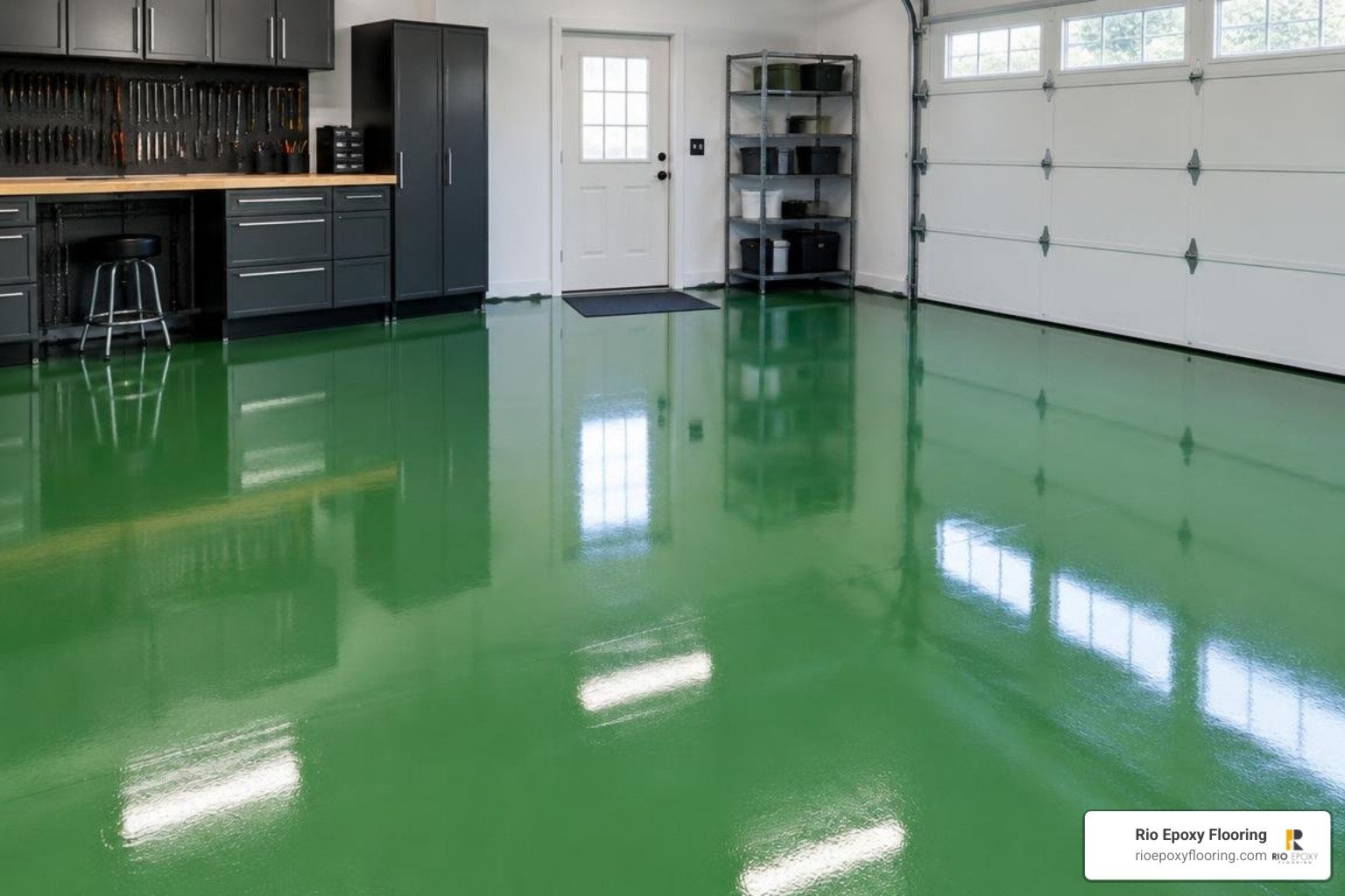 green epoxy floor
