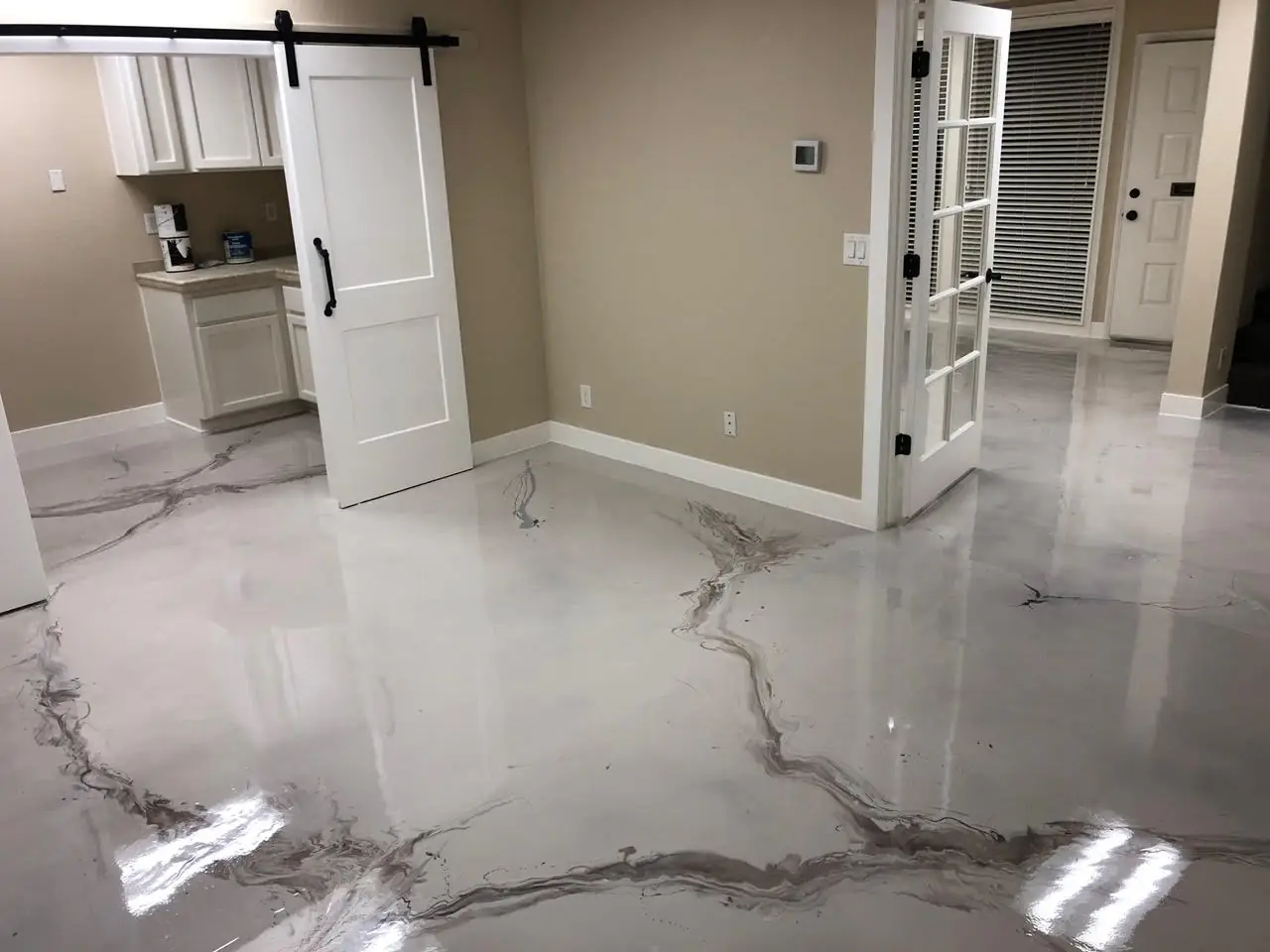 modern kitchen epoxy floor